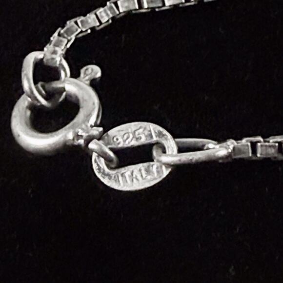 925 Italy Sterling Silver Box Chain Necklace 7” Fine Link 1.2mm Pendant Chain - Picture 2 of 4